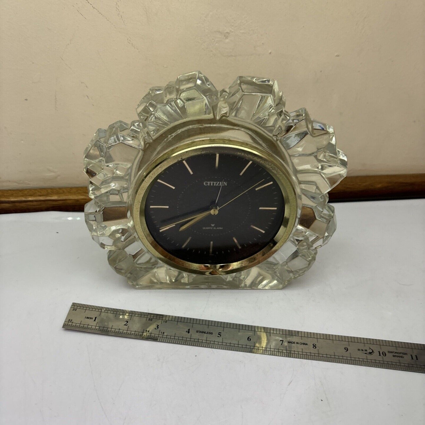 Citizen Glass Quartz Clock 4RE635 *Not Working - For Parts Or Repair*