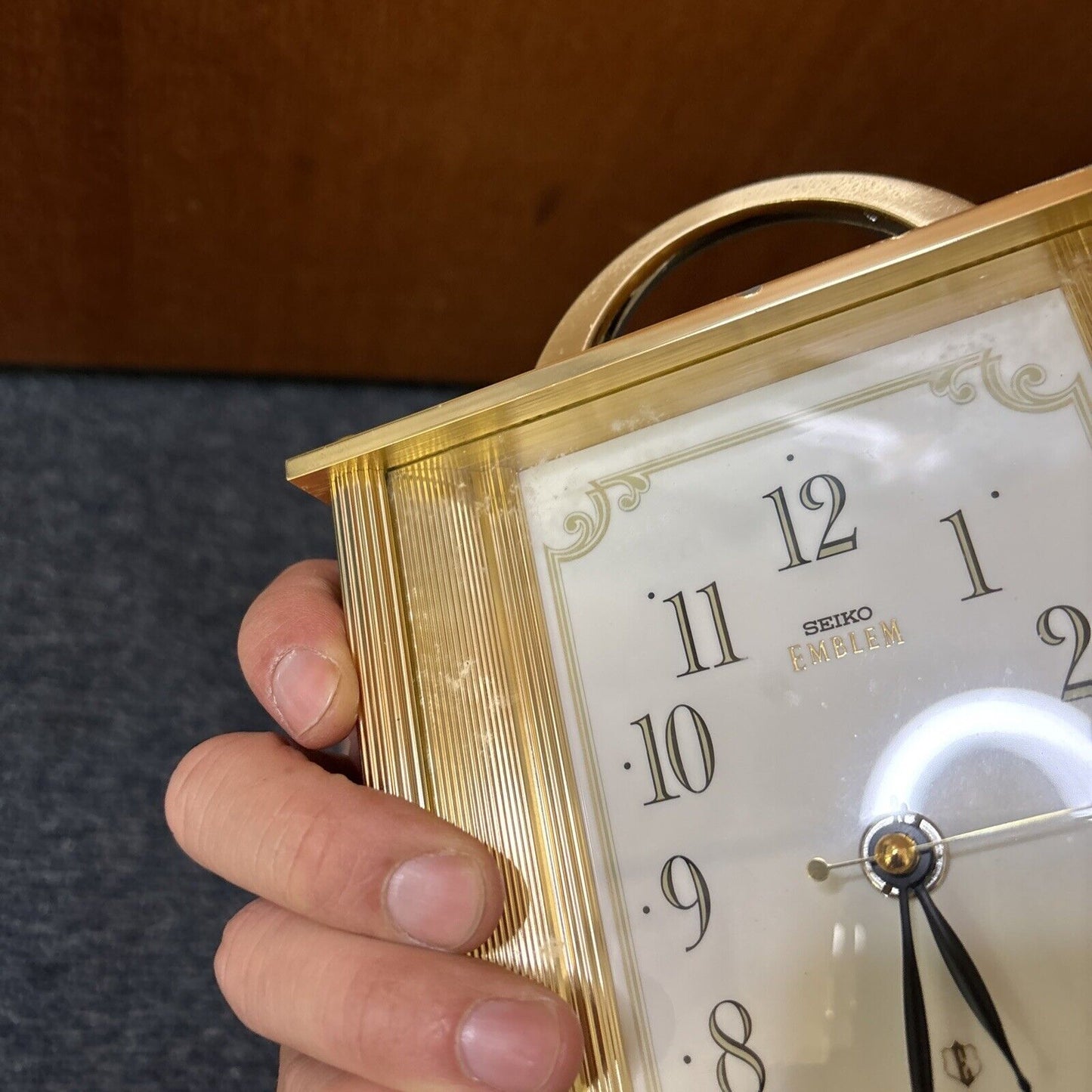 Seiko Emblem Marble Table Clock HW446G