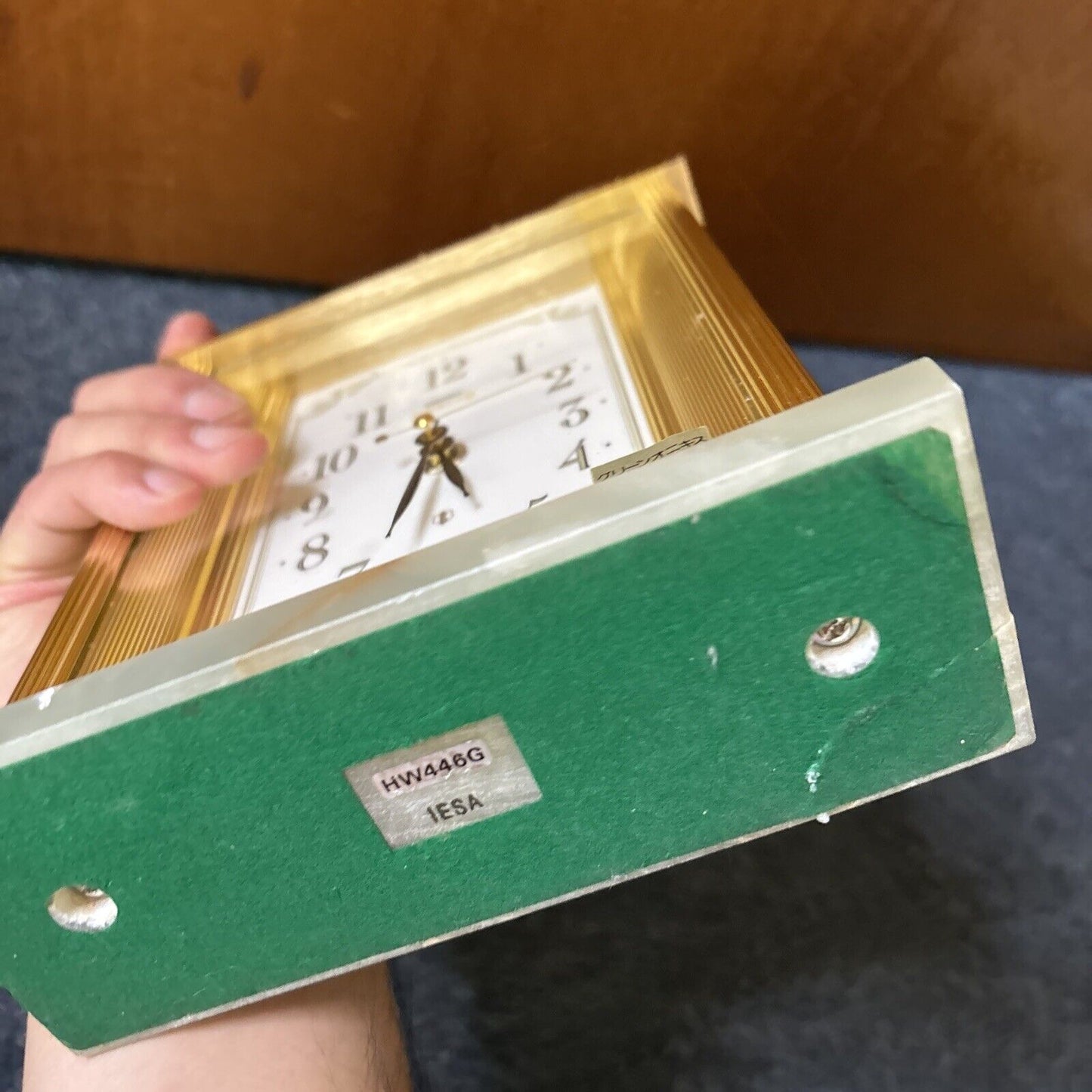 Seiko Emblem Marble Table Clock HW446G