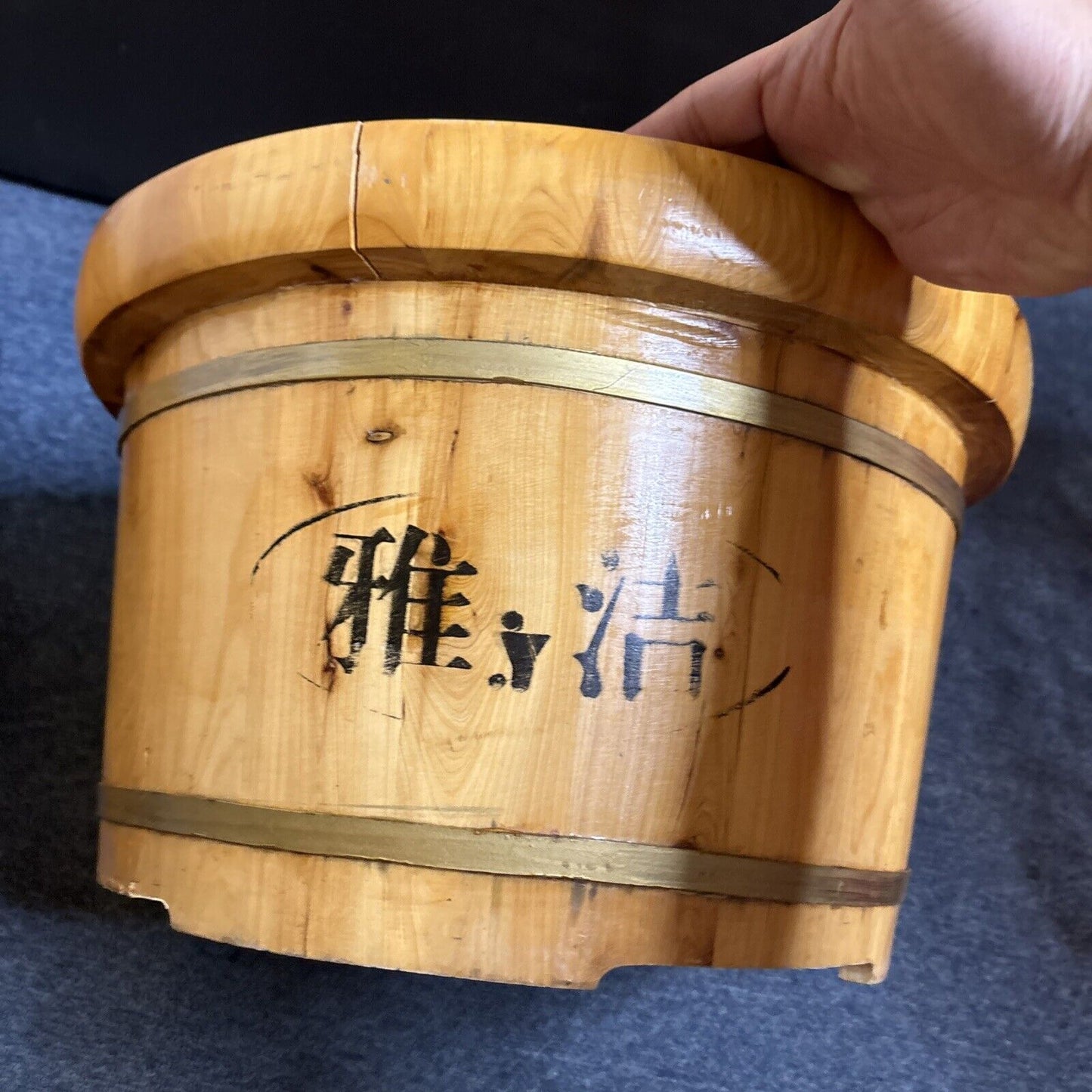 2x Large Wooden Buckets That Can Hold Water Or For Plants