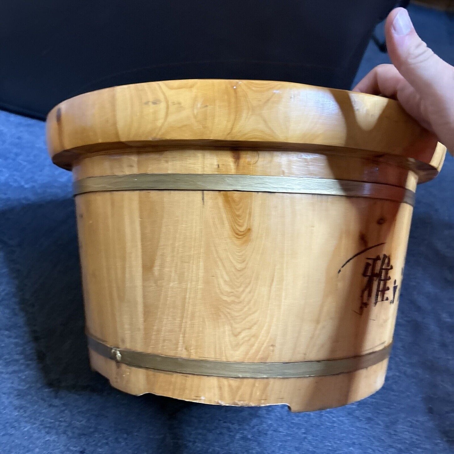 2x Large Wooden Buckets That Can Hold Water Or For Plants