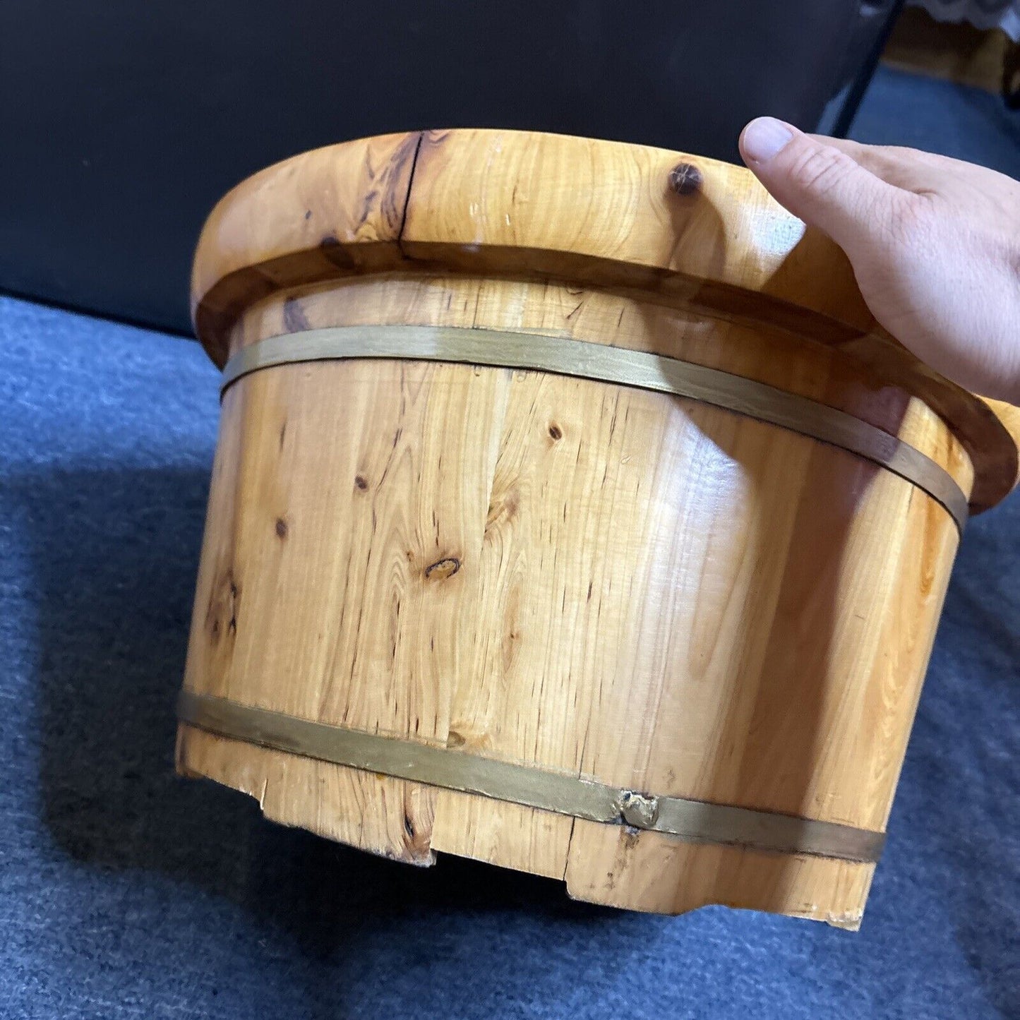 2x Large Wooden Buckets That Can Hold Water Or For Plants