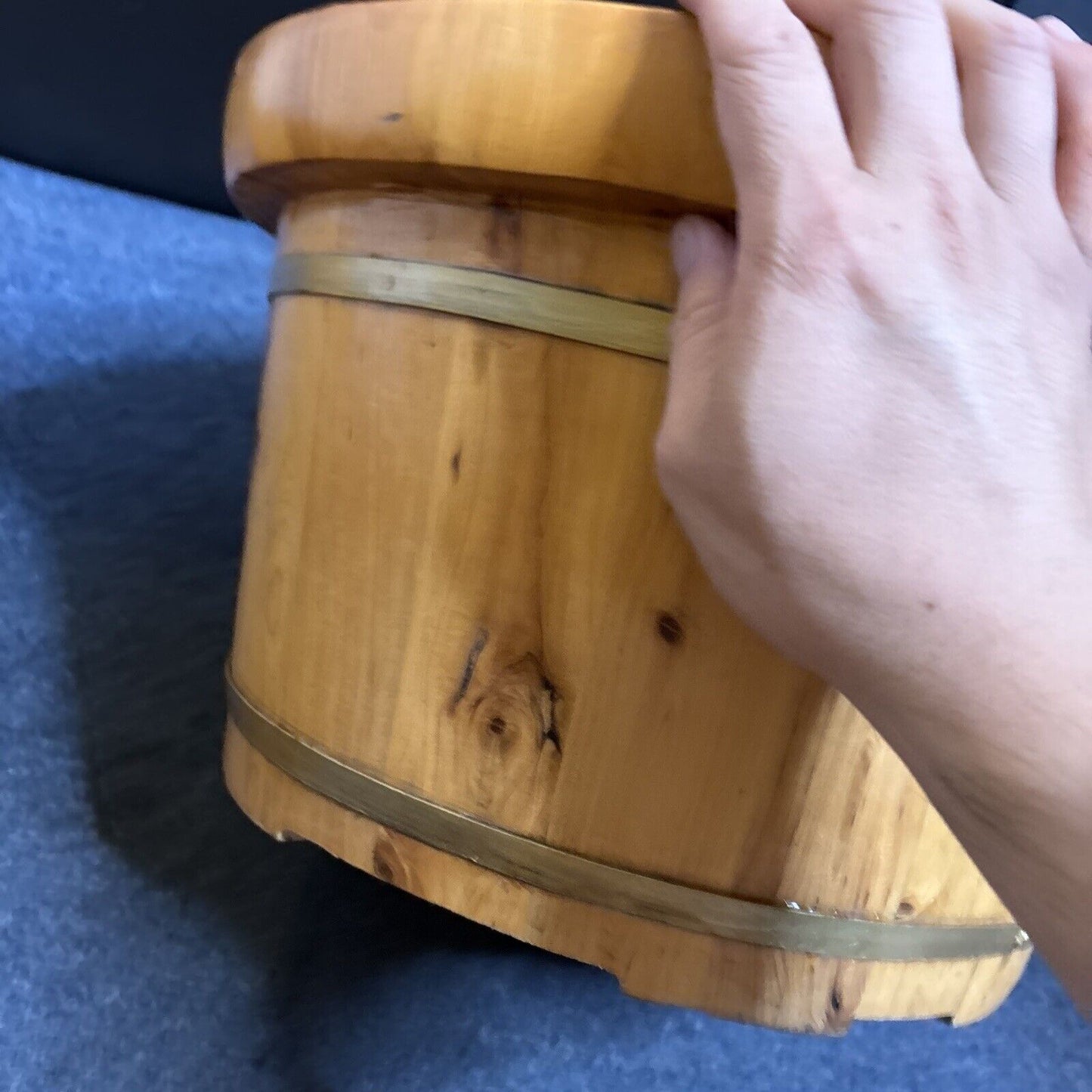 2x Large Wooden Buckets That Can Hold Water Or For Plants