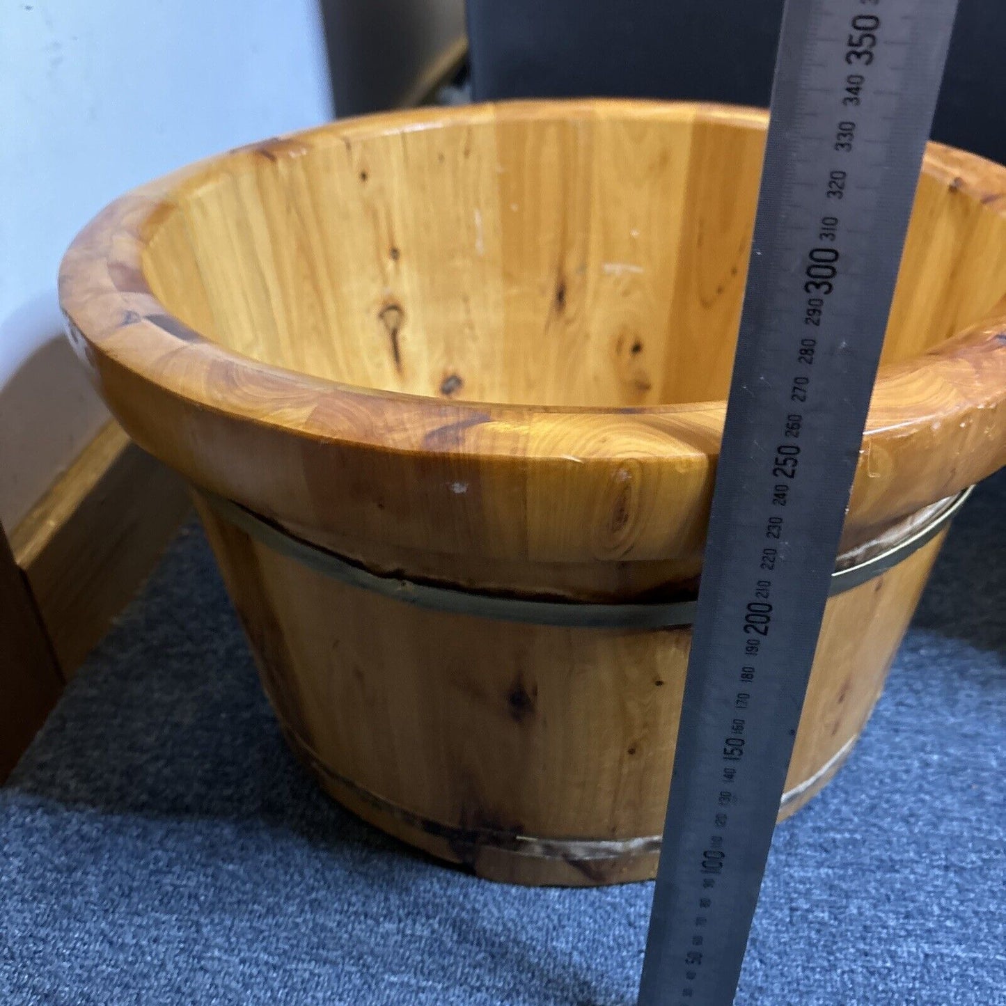 2x Large Wooden Buckets That Can Hold Water Or For Plants