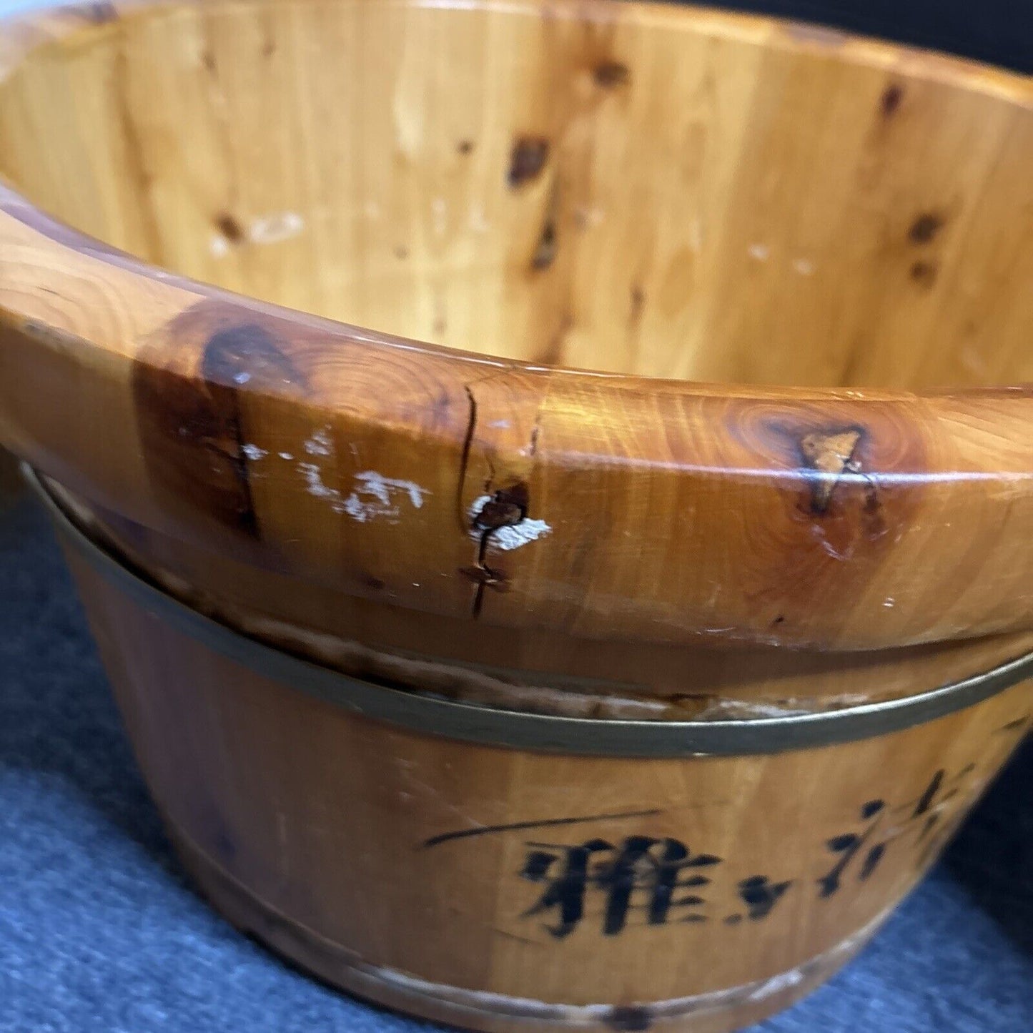 2x Large Wooden Buckets That Can Hold Water Or For Plants