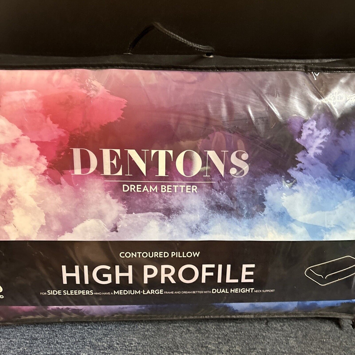 Dentons Contoured Pillow High Profile For Side Sleepers Medium Large