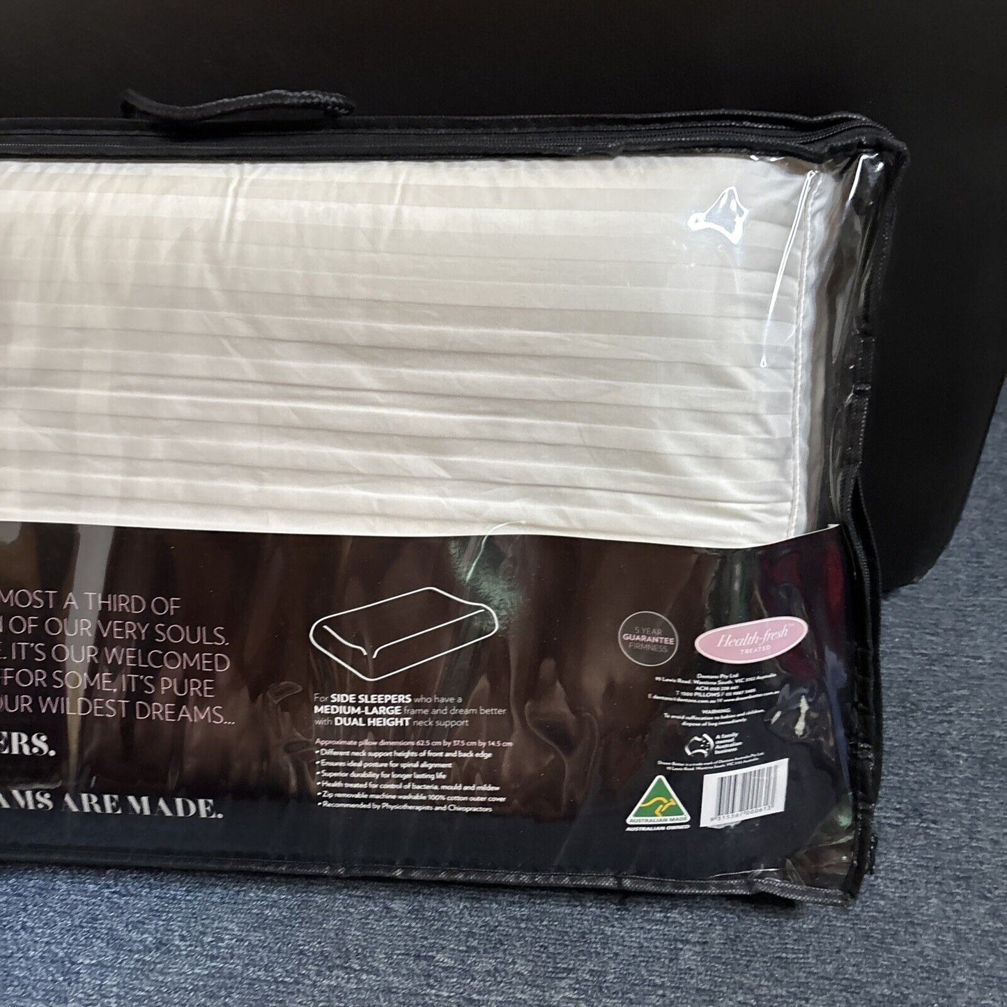 Dentons Contoured Pillow High Profile For Side Sleepers Medium Large