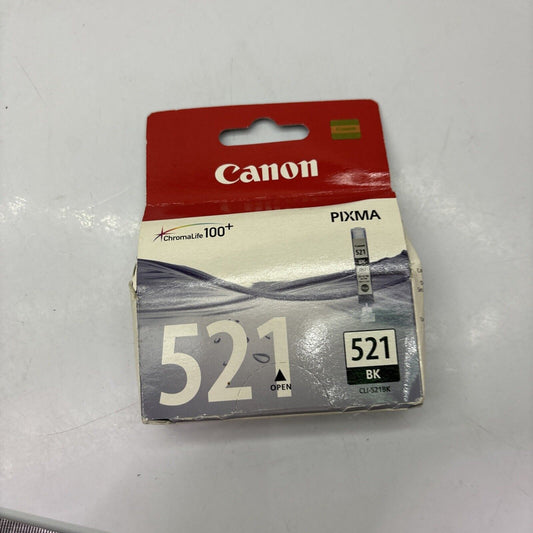 Canon 521 CLI-521BK Black Ink Cartridge *New Sealed*
