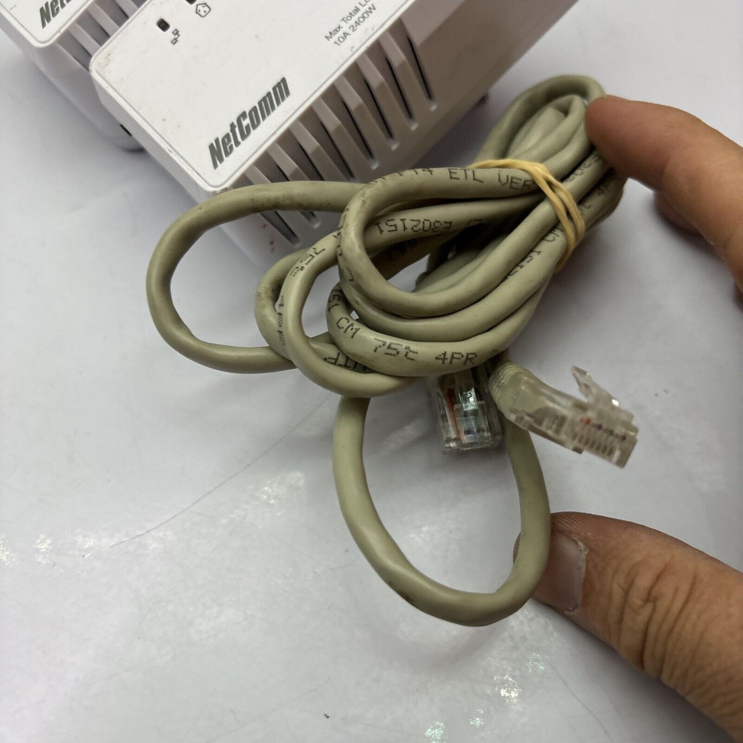 2x NetComm NP204 Powerline Adapter With AC Passthrough