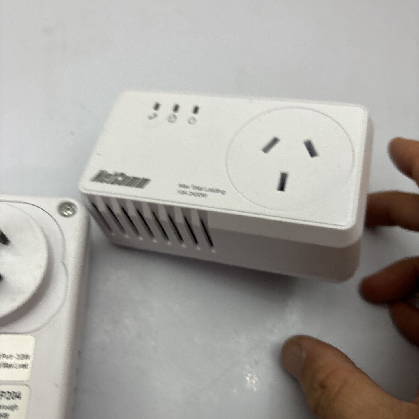 2x NetComm NP204 Powerline Adapter With AC Passthrough