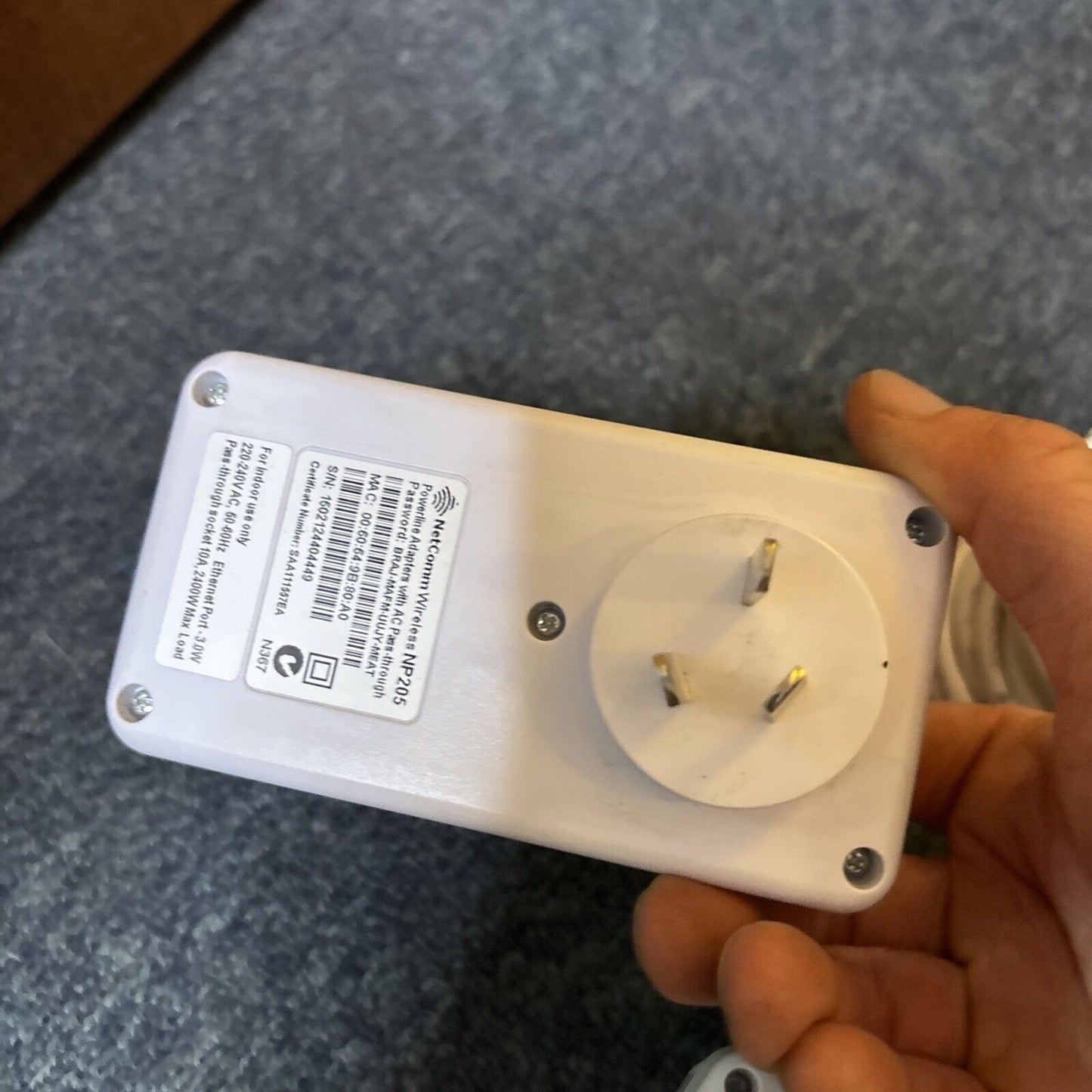 2x NetComm Wireless NP205 Powerline Adapters With AC Pass-Through