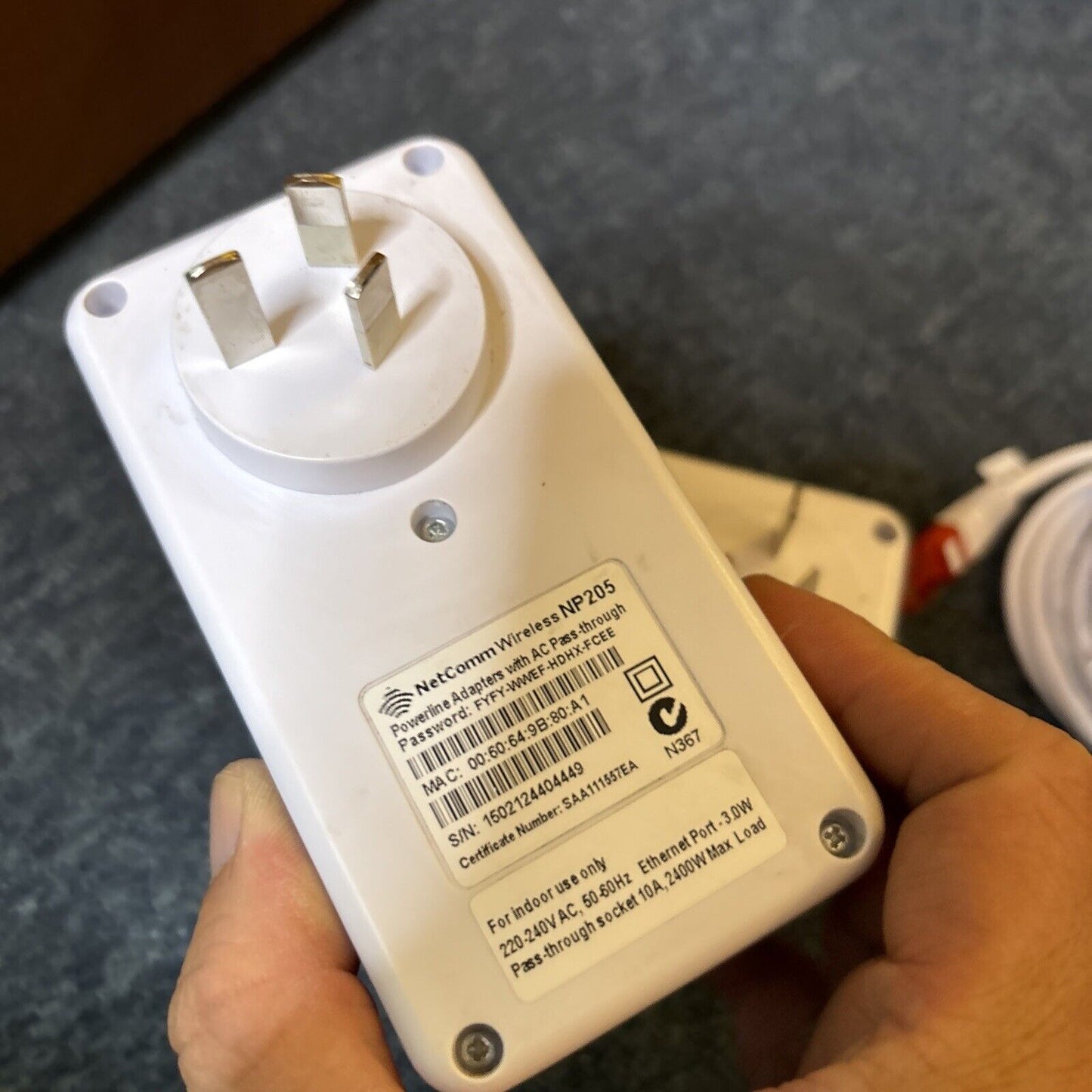 2x NetComm Wireless NP205 Powerline Adapters With AC Pass-Through