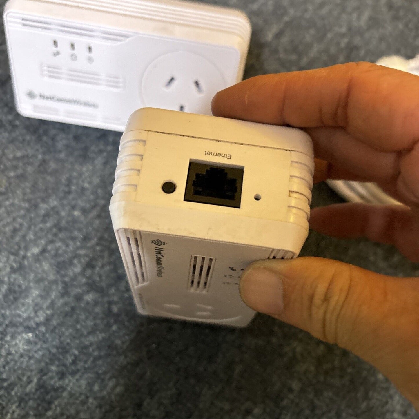 2x NetComm Wireless NP205 Powerline Adapters With AC Pass-Through