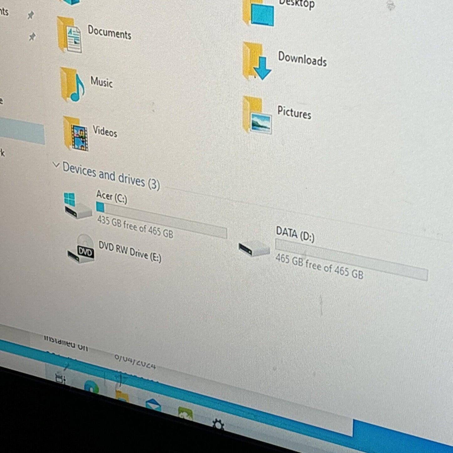 Acer Aspire XC-704 Desktop Intel N3700 4gb RAM 500gb HDD