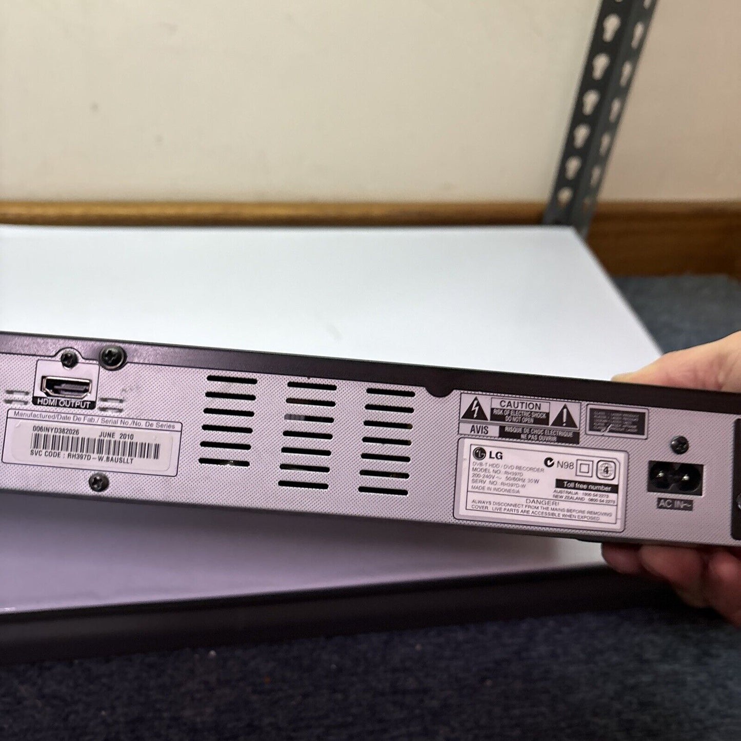 LG DVB-T HDD DVD Recorder Player TV Tuner RH397D 160GB HDD Region 4