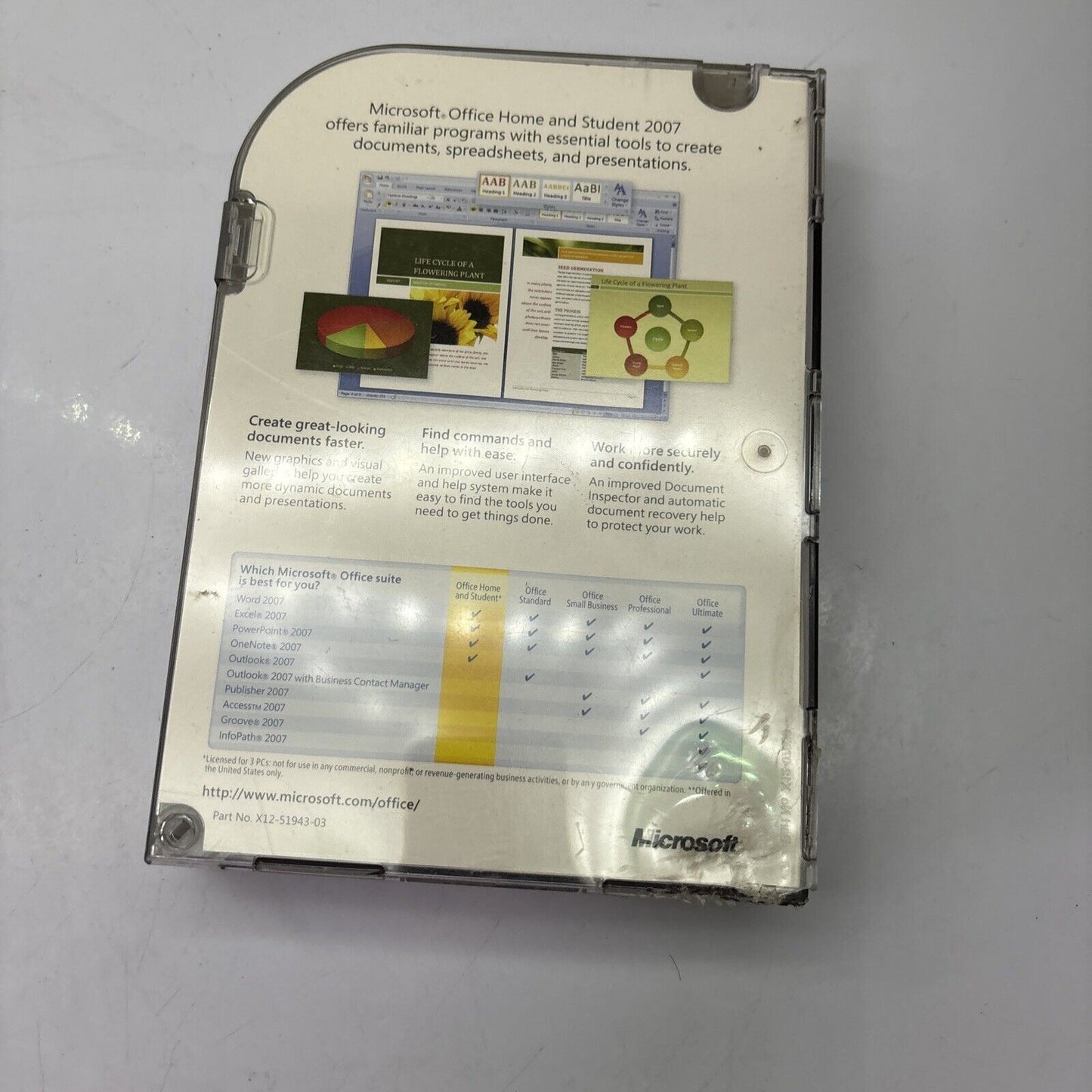 Microsoft Office Home And Student 2007 PC  DVD-ROM