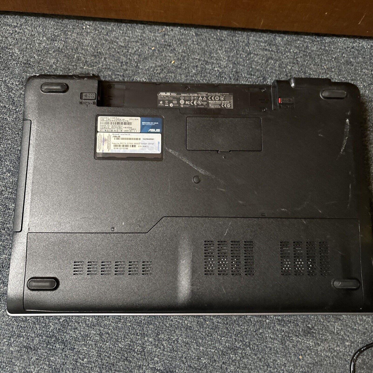 ASUS N53J Notebook Blu-ray Drive i7 Q740 4gb RAM 600gb HDD *No Battery*