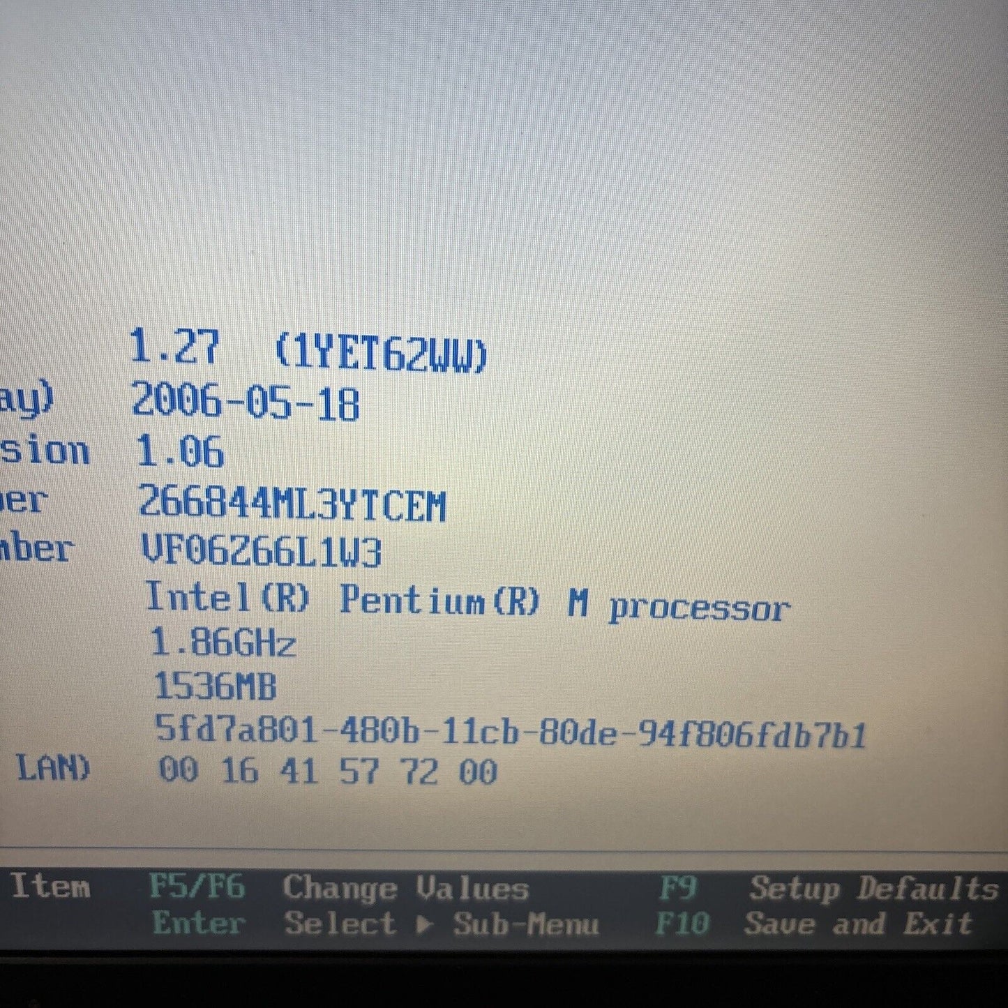 IBM ThinkPad T43 1.5gb RAM DVD Drive *No HDD & Requires New BIOS Battery*