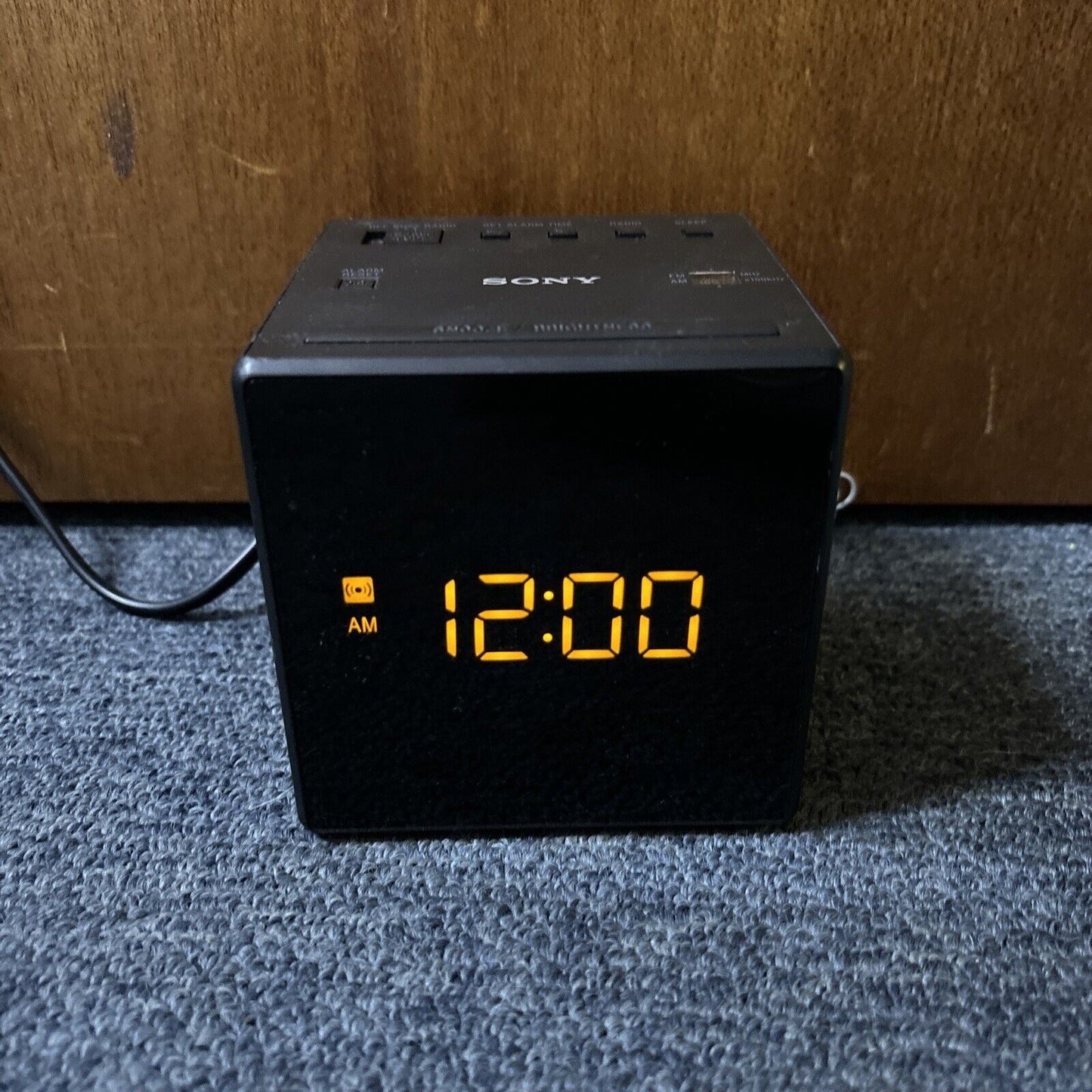 Sony ICF-C1 Alarm Clock Radio FM/AM Cube Black LCD Display