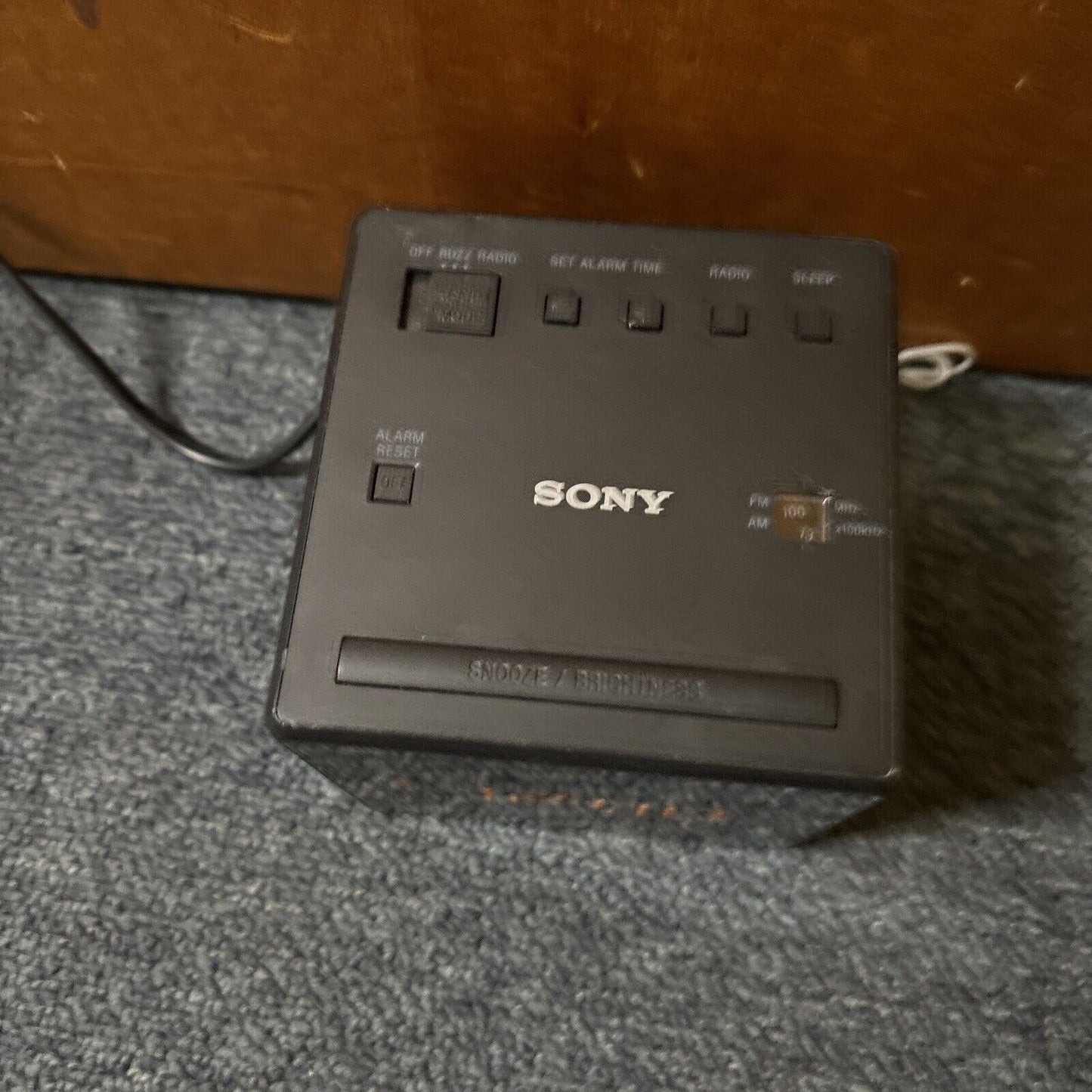 Sony ICF-C1 Alarm Clock Radio FM/AM Cube Black LCD Display