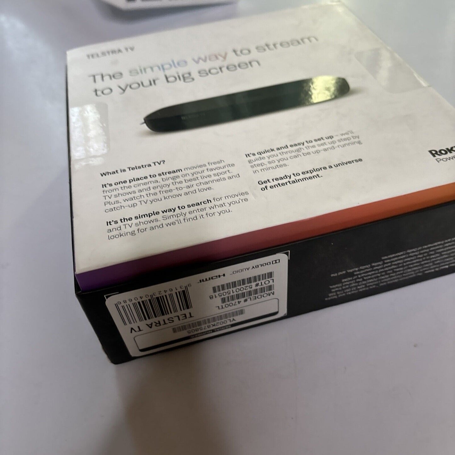 Roku Telstra TV2 4700TL 4K HDR Media Streaming Box - Black *NEW*