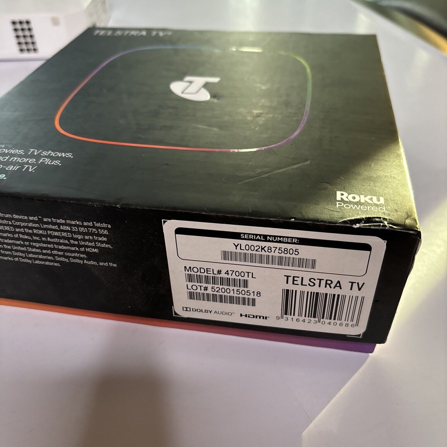 Roku Telstra TV2 4700TL 4K HDR Media Streaming Box - Black *NEW*