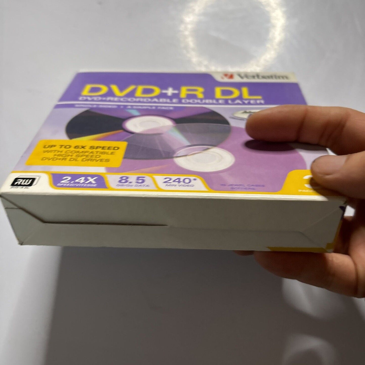 Verbatim DVD+R Recordable 8.5GB  240Min 2.4x  Double Layer Recordable  Pack 3