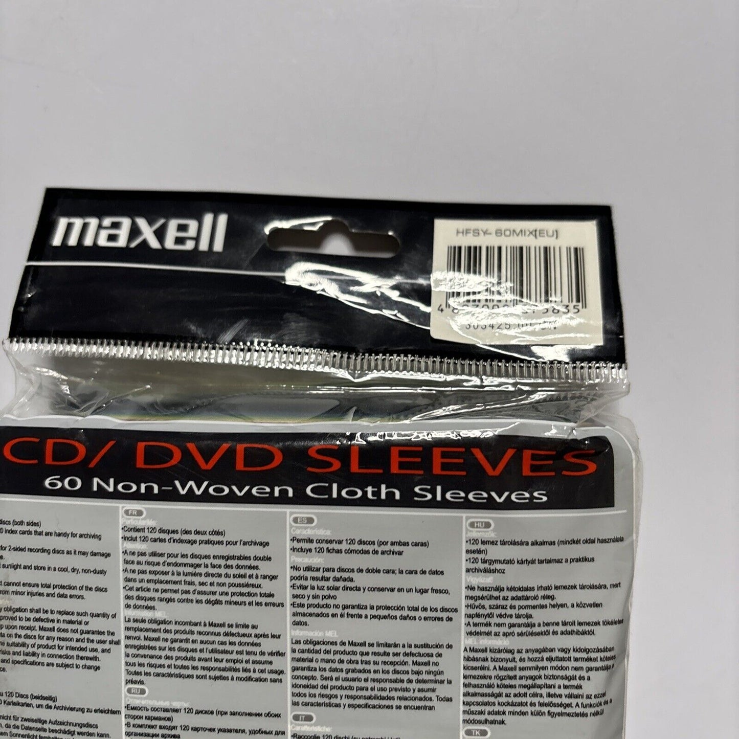 Maxwell 60 Non-Woven Cloth Sleeves For CD DVD Holds 120 Discs