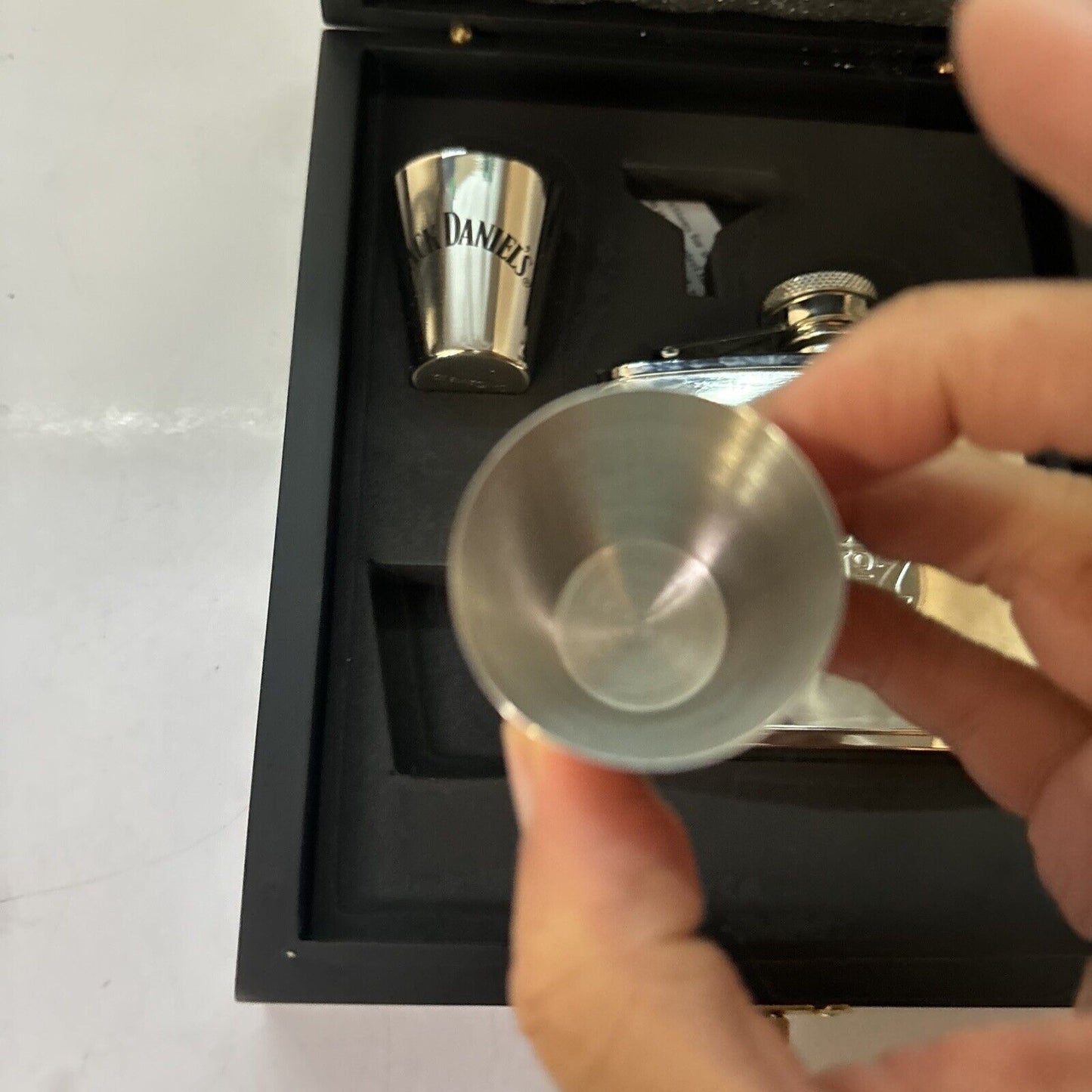 Jack Daniel's Old No 7 Whiskey Hip Flask & 2 Shot Glass