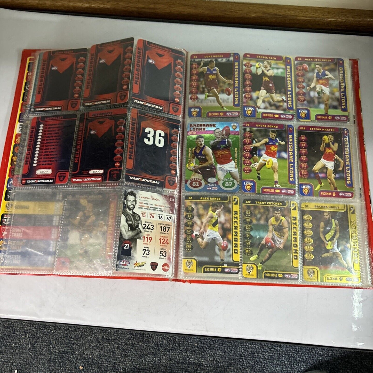 AFL Team 2018 Collector Album 111 Cards