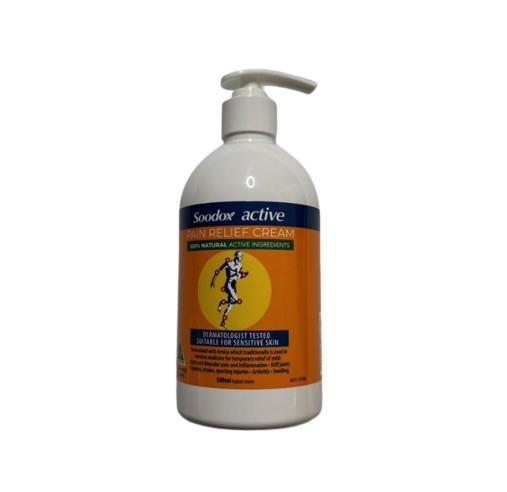Soodox Active Pain Relief Cream - 100% Natural 500ml For Sensitive Skin