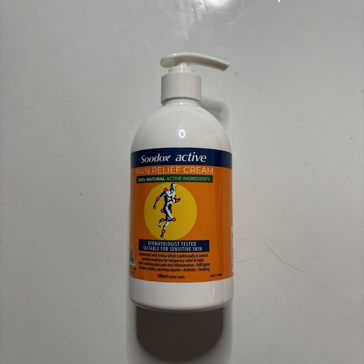 Soodox Active Pain Relief Cream - 100% Natural 500ml For Sensitive Skin