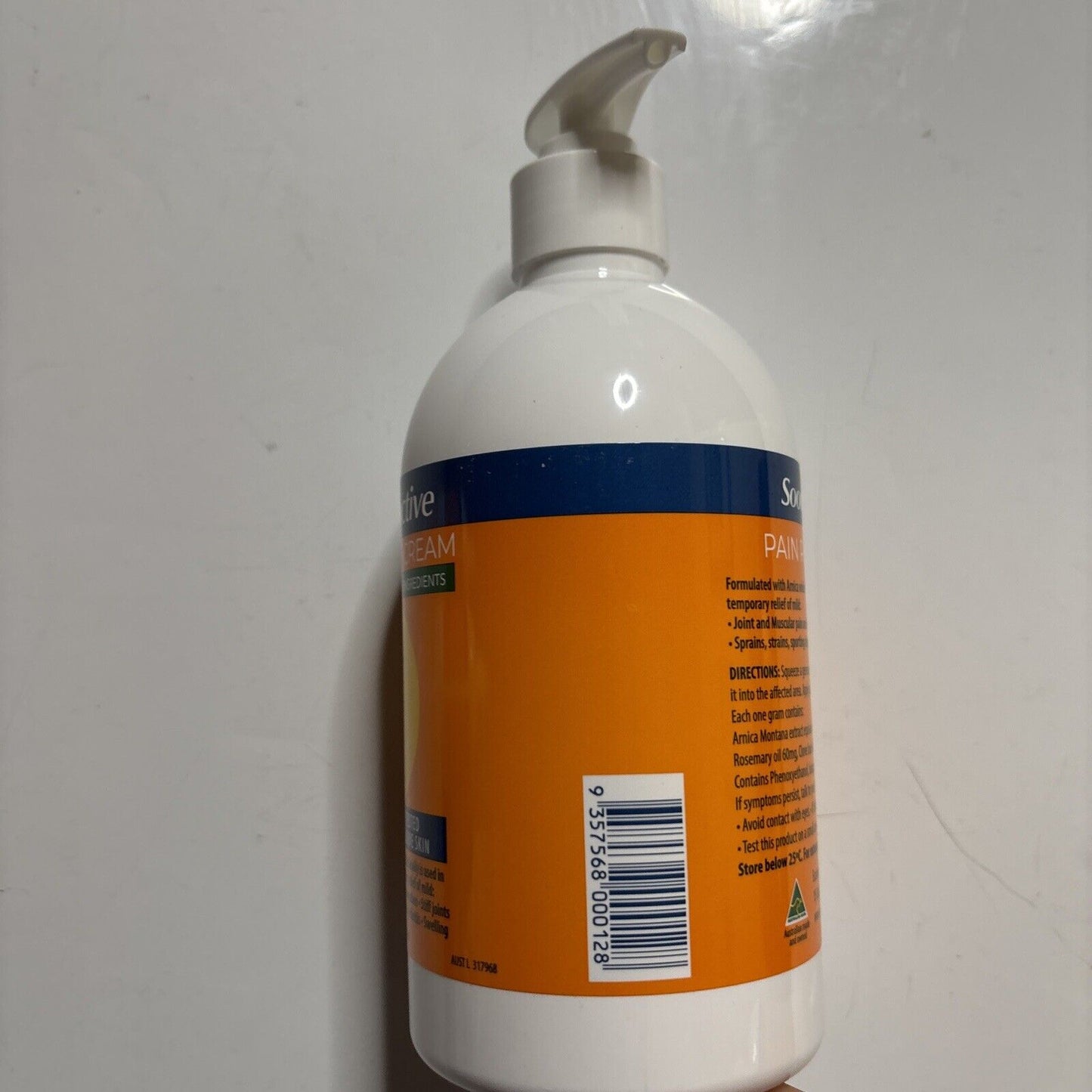 Soodox Active Pain Relief Cream - 100% Natural 500ml For Sensitive Skin