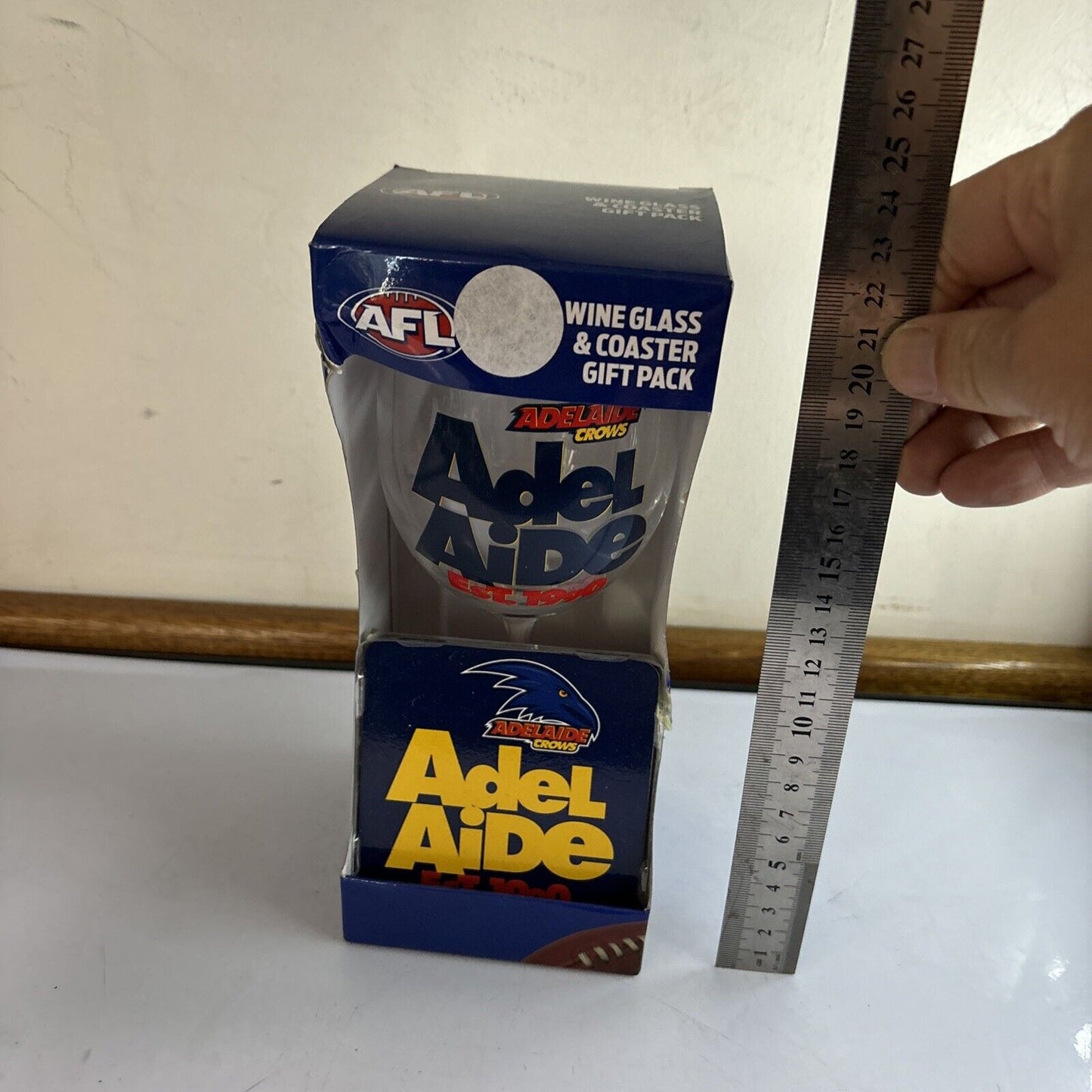 AFL Adelaide Crows Wine Glass & Coaster Gift Pack