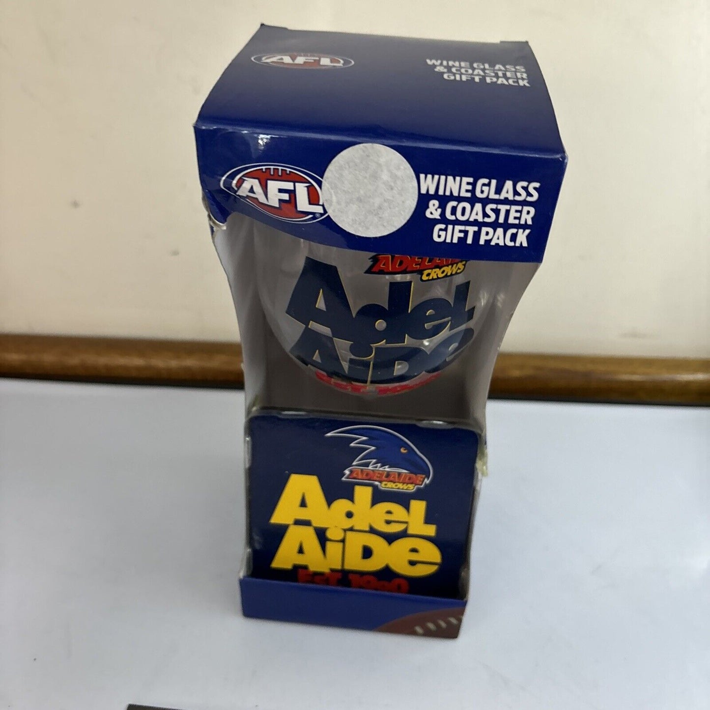 AFL Adelaide Crows Wine Glass & Coaster Gift Pack