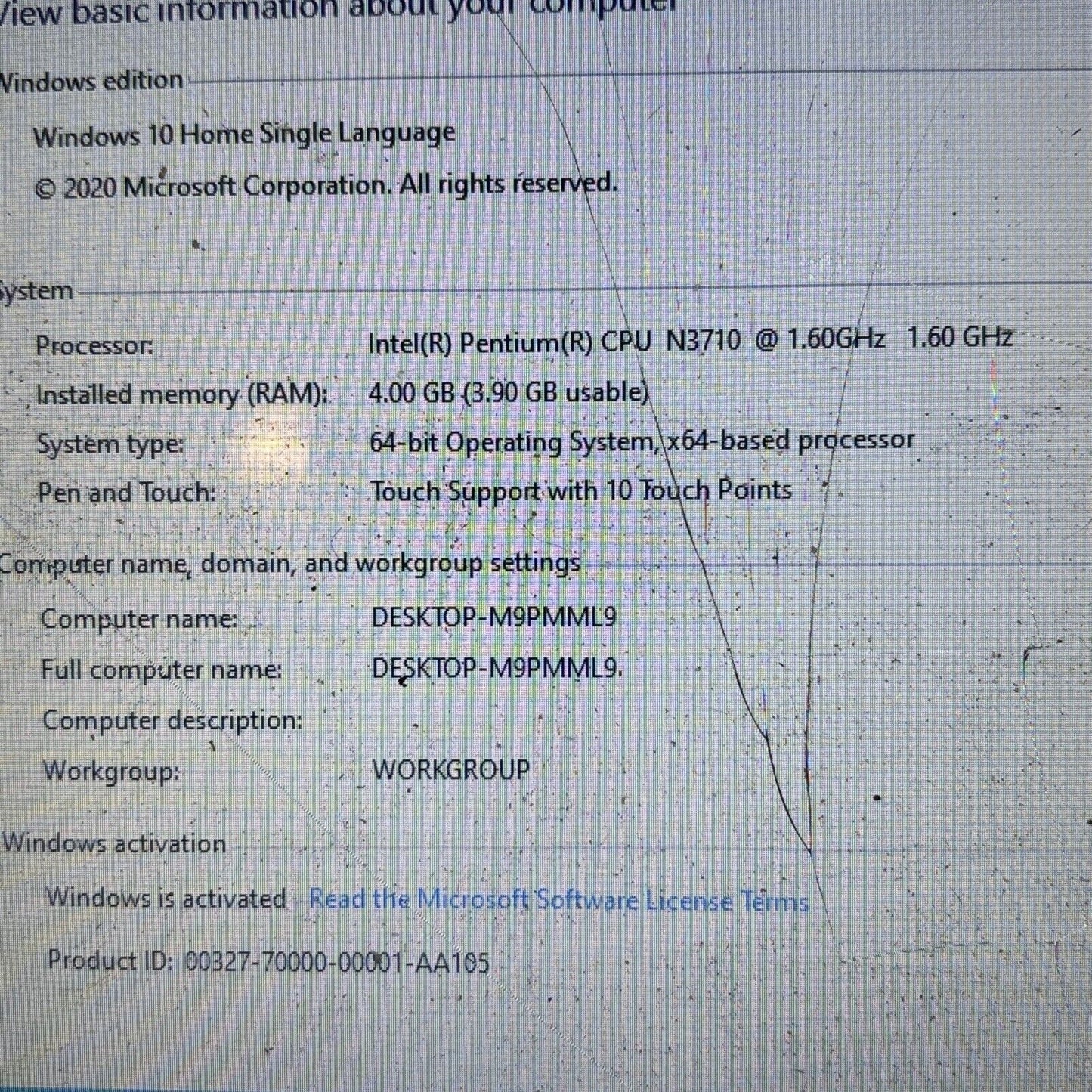 Dell Inspiron 11 P25T Intel N3710 120gb SDD 4gb RAM *For Parts: Cracked Screen*