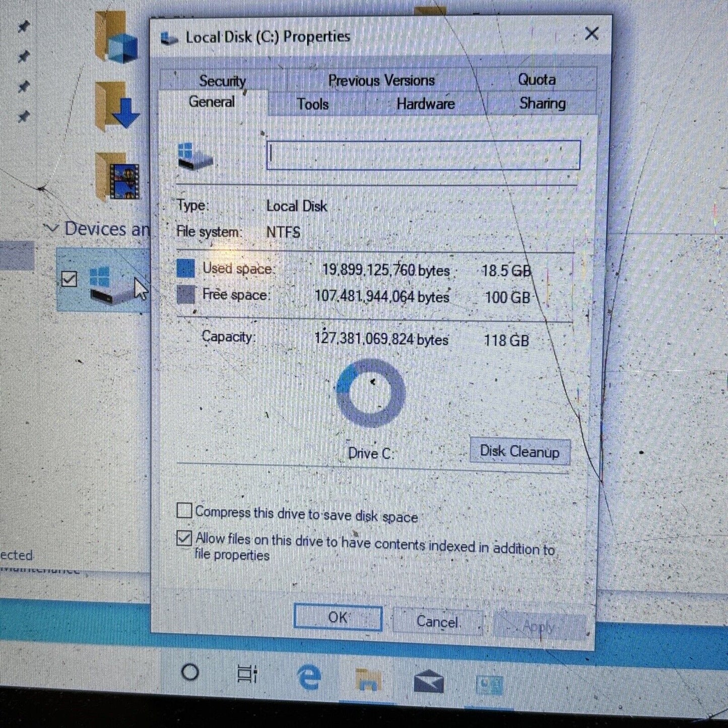 Dell Inspiron 11 P25T Intel N3710 120gb SDD 4gb RAM *For Parts: Cracked Screen*