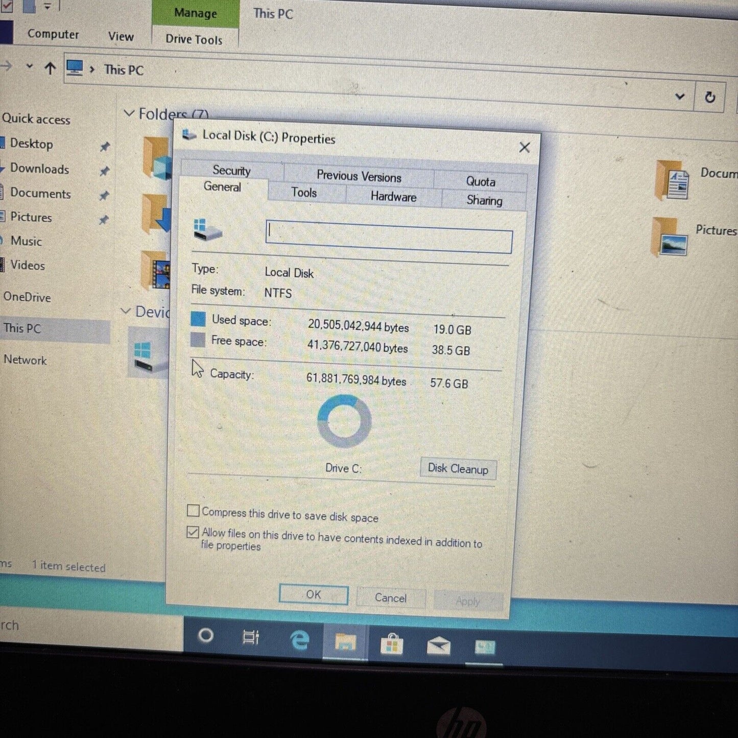 HP Stream Intel N3060 4gb RAM 60gb HDD *For Parts - 2 Key Missing & Battery*