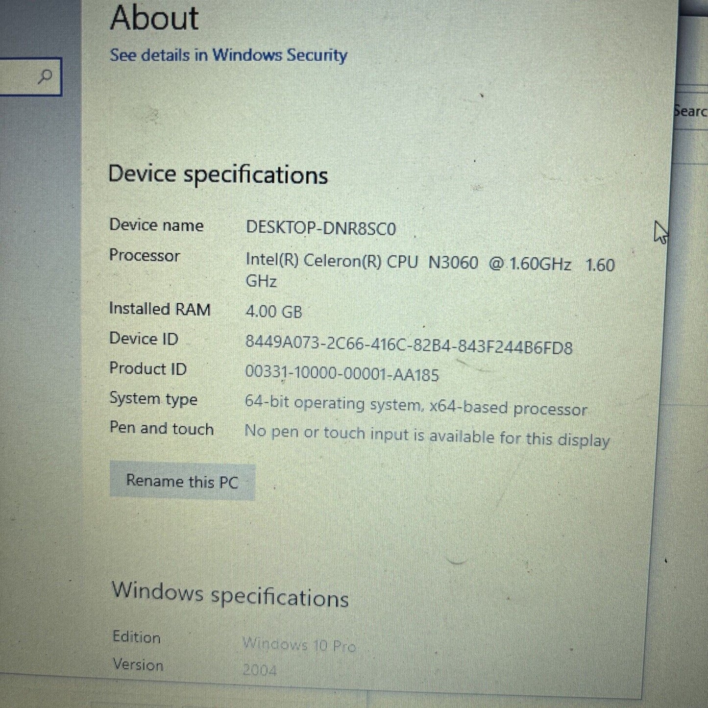HP Stream Intel N3060 4gb RAM 60gb HDD *For Parts - 2 Key Missing & Battery*