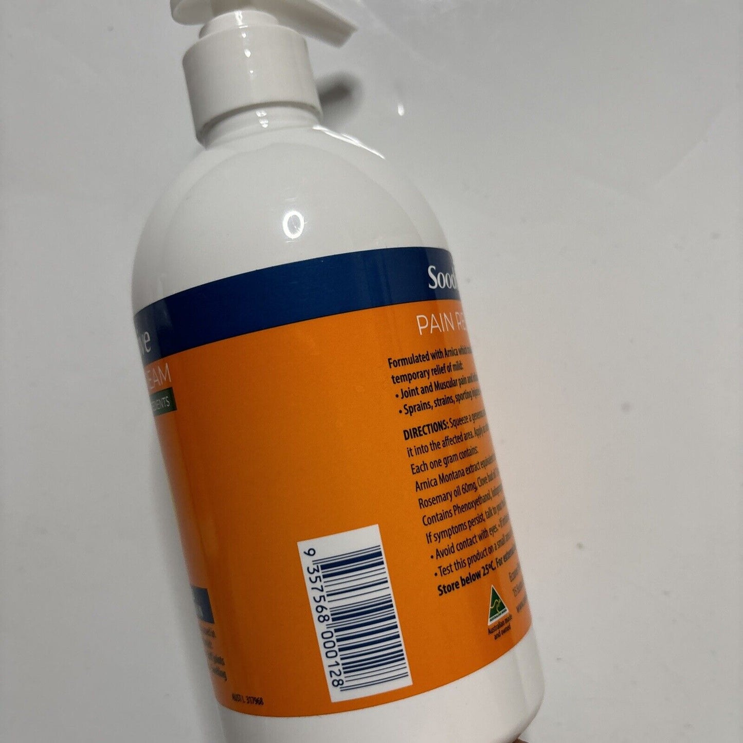 4x Soodox Active Pain Relief Cream - 100% Natural 500ml For Sensitive Skin.