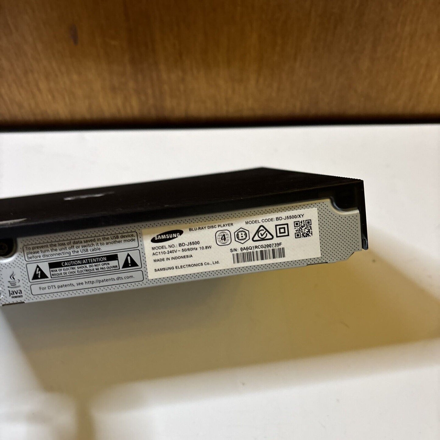 Samsung Bluray DVD Player BD-J5500/XY Region B & 4