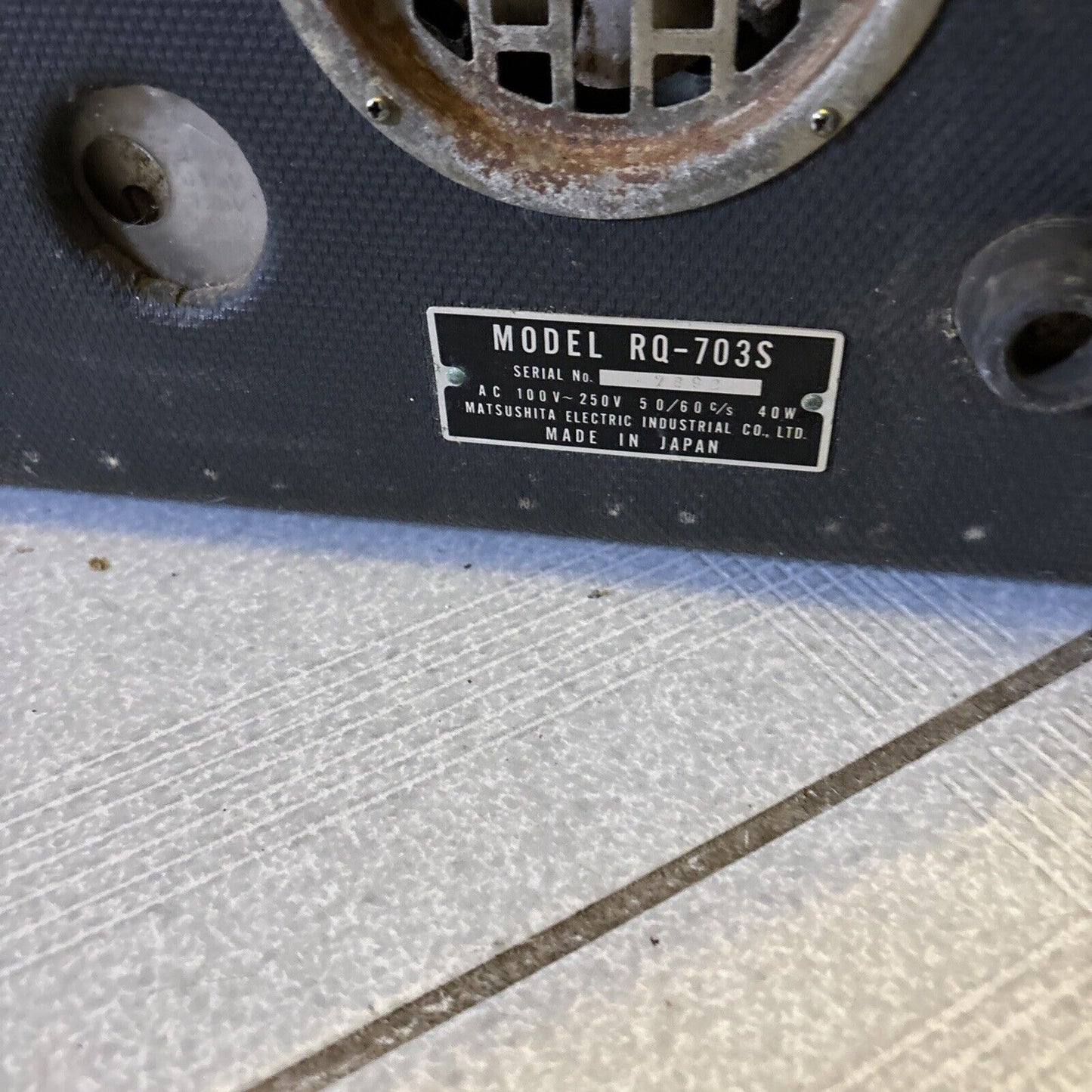 National Sound Monitor System Reel to Reel Model RQ-703S *For Parts Or Repair*