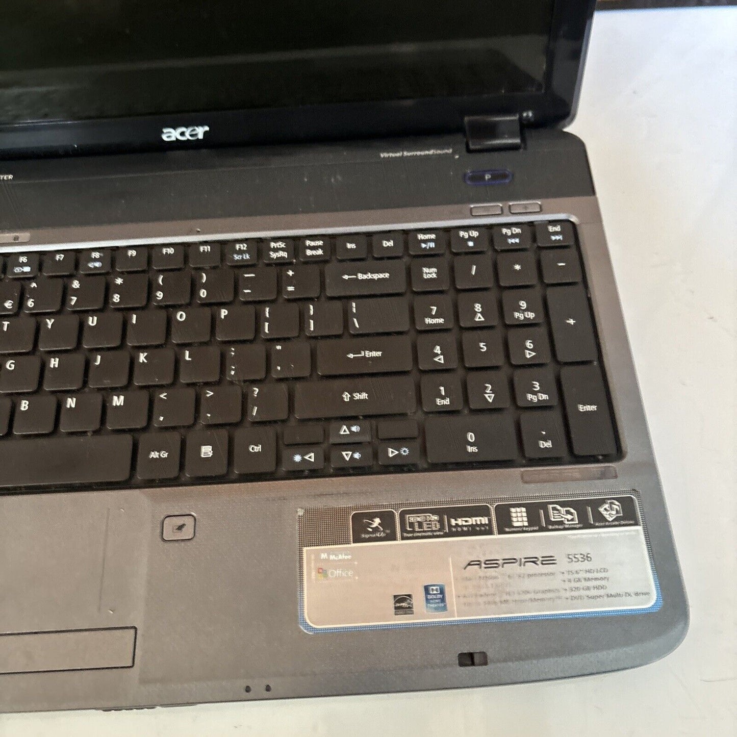 Acer Aspire 5536/5s236 MS2265 Laptop *For Parts - No HDD Or RAM*