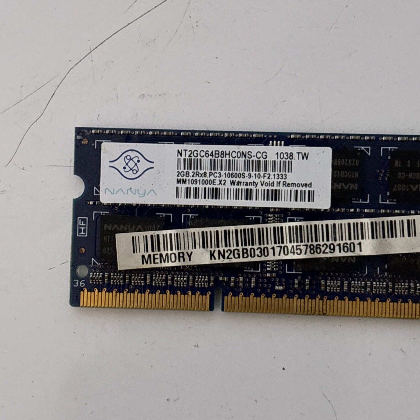 Nanya 2GB RAM 2Rx8 PC3-10600S-9-10-F2