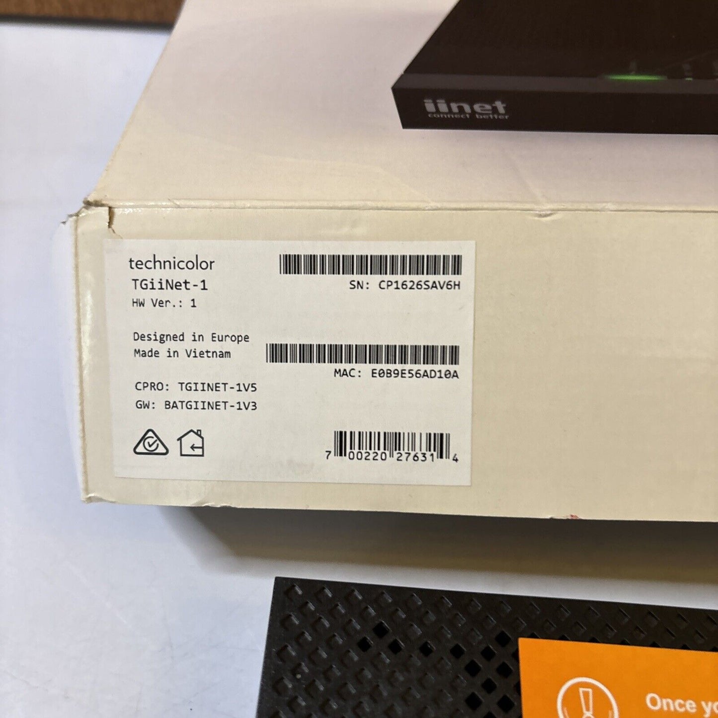 iiNet Technicolor Modem Wireless VoIP TGiinet-1  *Never Used*