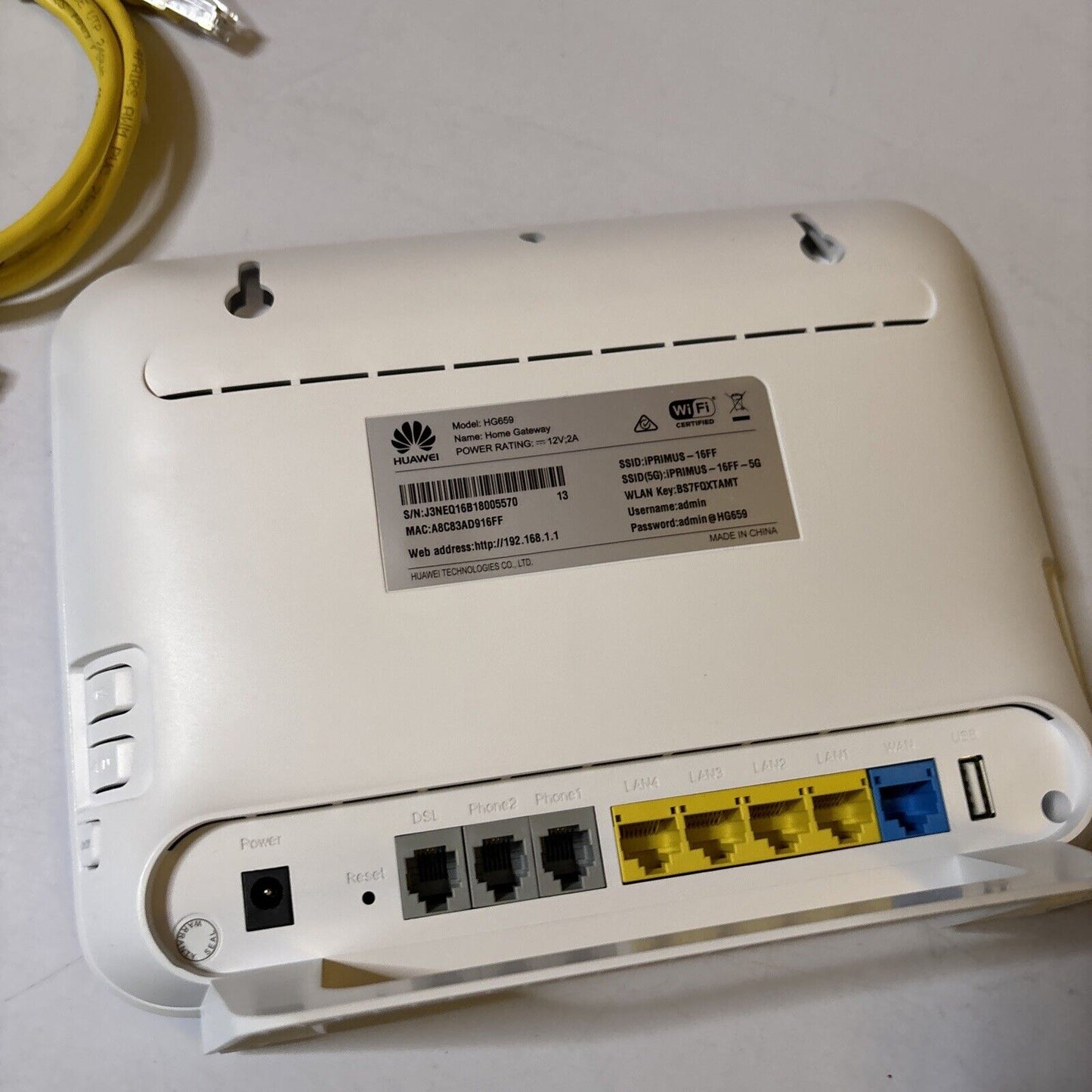 iPrimus Huawei Home Gateway Modem Router VoIP HG659