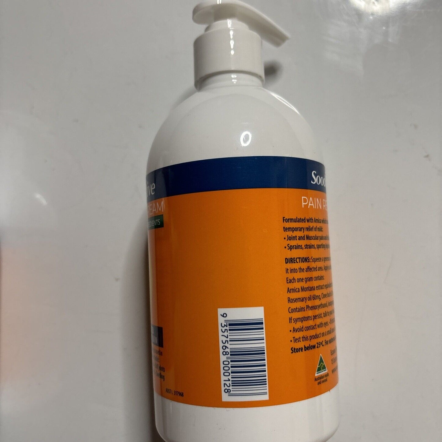 2x Soodox Active Pain Relief Cream - 100% Natural 500ml For Sensitive Skin.