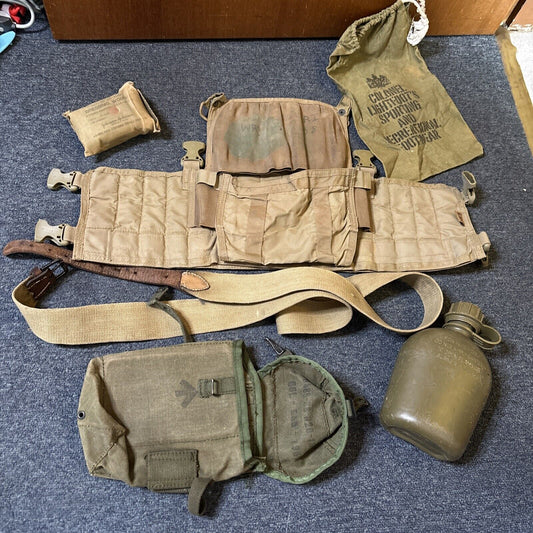 Australian Army Vest, Water Carrier, Bottle, Dressing Wound, Belt