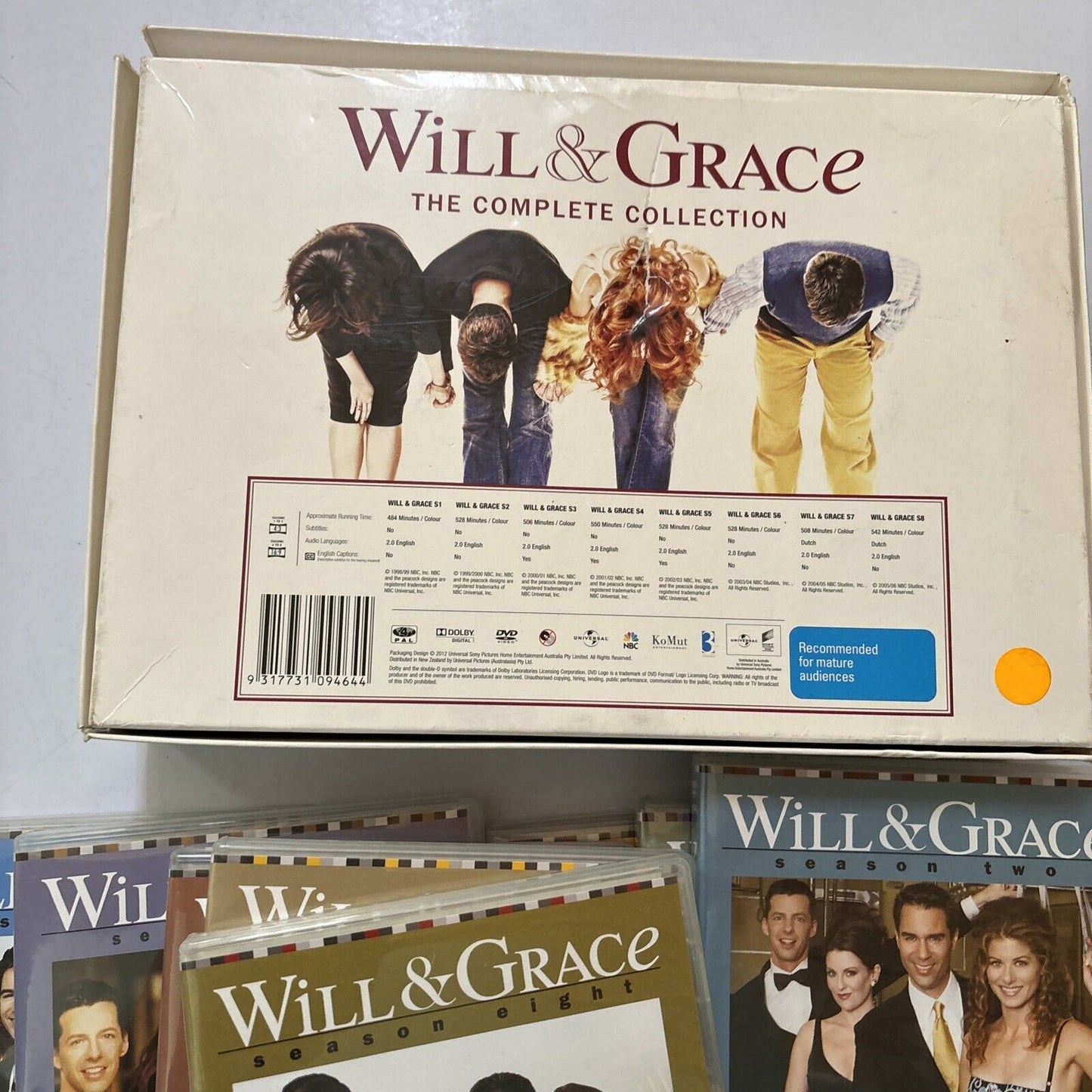 Will & Grace : The Complete Collection - Season 1-8 (DVD, 2017, 32-Disc) Region4