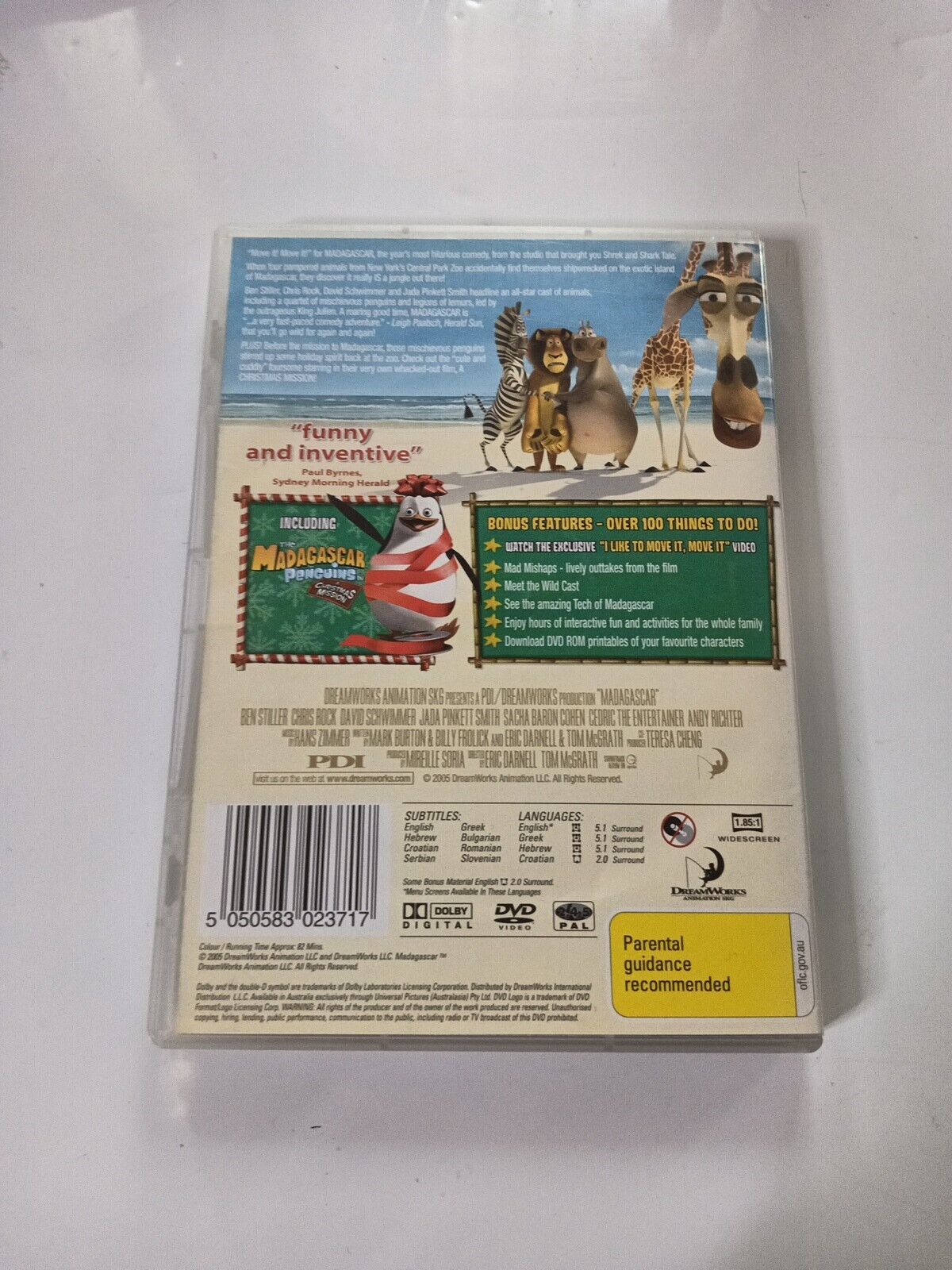 Madagascar (DVD, 2005) Ben Stiller, Chris Rock Region 4&2